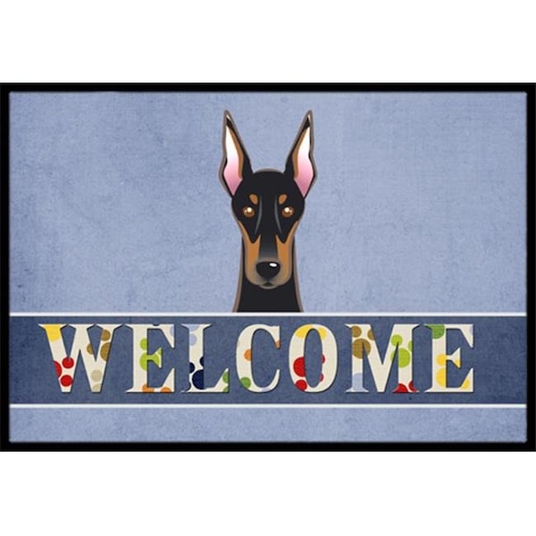Carolines Treasures BB1431JMAT Doberman Welcome Indoor & Outdoor Mat; 24 x 36 in. BB1431JMAT - main